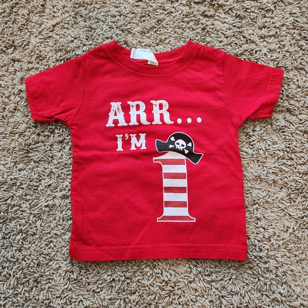 Toddler Boy Pirate "I'm One" Shirt Size 12 Months